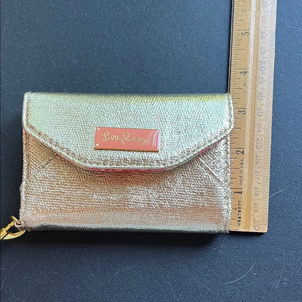 Lilly Pulitzer Shimmering Gold Wristlet phone holder